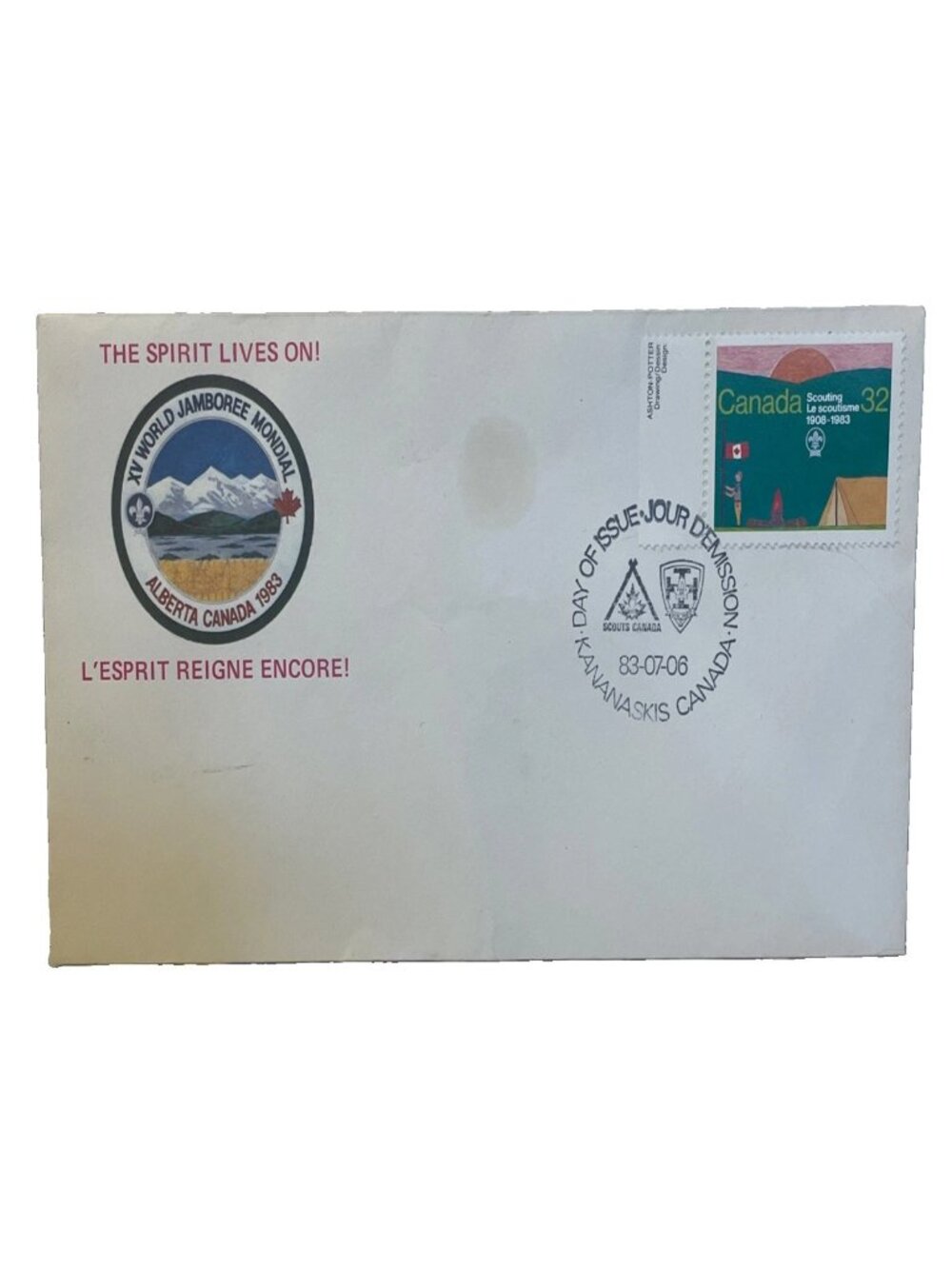 1983 World Scout Jamboree FDC Canada XV Boy Scouts Kananaskis First Day Cover